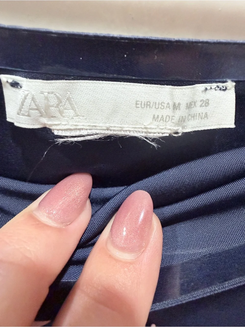 Zara Navy Strapless High-Cut One-Piece Bodysuit